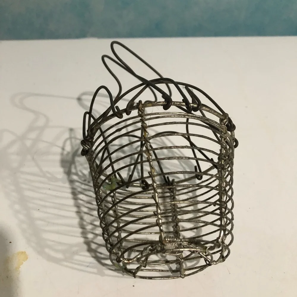 Vintage Wire mini egg  Basket Rustic Metal